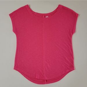 SO Women's Coral Boatneck Cap Sleeve Tee